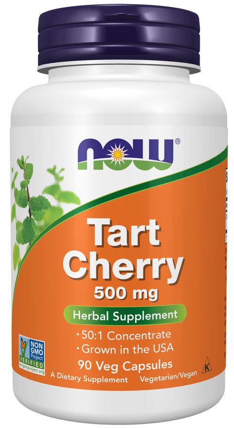 NOW Supplements, Tart Cherry (Prunus cerasus) 500 mg, 50:1 Concentrate, Herbal Supplement, 90 Veg Capsules