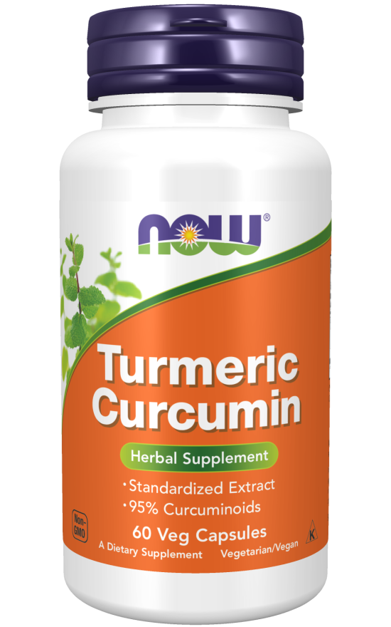 NOW Supplements, Turmeric Curcumin, Derived from Turmeric Root Extract, 95% Curcuminoids, Herbal Supplement, 60 Veg Capsules