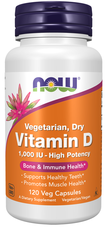 Now Foods - Vitamin D Vegetarian Dry 1000 IU - 120 Vegetarian Capsules