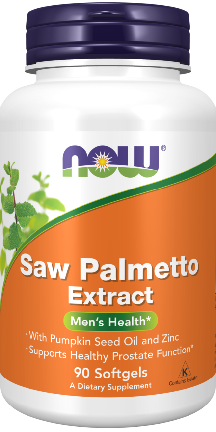 NOW Supplements, Saw Palmetto Extract with Pumpkin Seed Oil and Zinc, Men's Health*, 90 Softgels