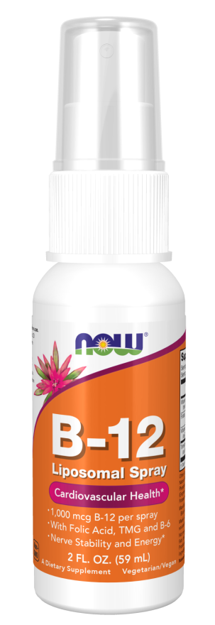 NOW Foods B-12 Liposomal Spray, 1,000 mcg, 2 fl oz (59 ml)