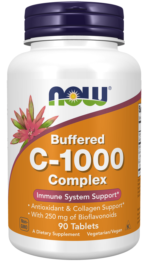 NOW Supplements, Vitamin C-1000 Complex with 250 mg of Bioflavonoids, Buffered, Antioxidant Protection*, 90 Tablets