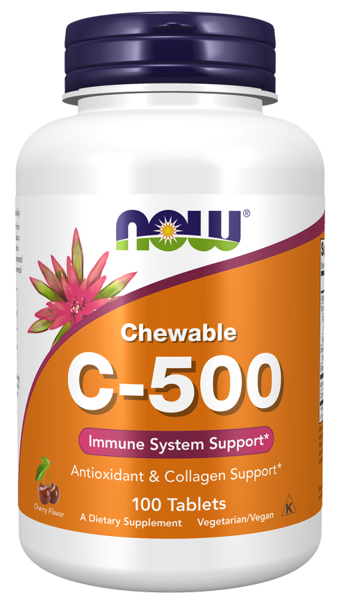 NOW Supplements, Vitamin C-500, Antioxidant Protection*, Cherry Flavor, 100 Chewable Lozenges