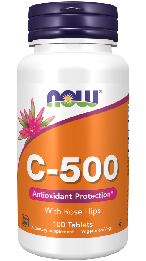 NOW Supplements, Vitamin C-500 with Rose Hips, Antioxidant Protection*, 100 Tablets