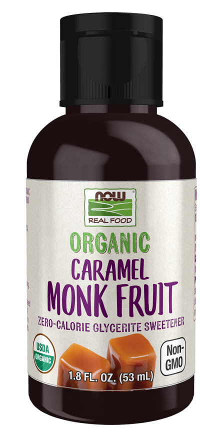 NOW Foods, Organic Liquid Monk Fruit, Zero-Calorie Sweetener, Caramel, 1.8-Ounce